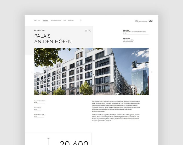 Projekt B&V Website Relaunch: Projektdetail Ansicht Screenshot