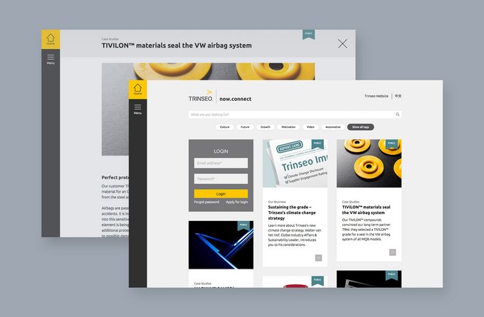 Trinseo Projekt Content POrtal: Portal Screenshots