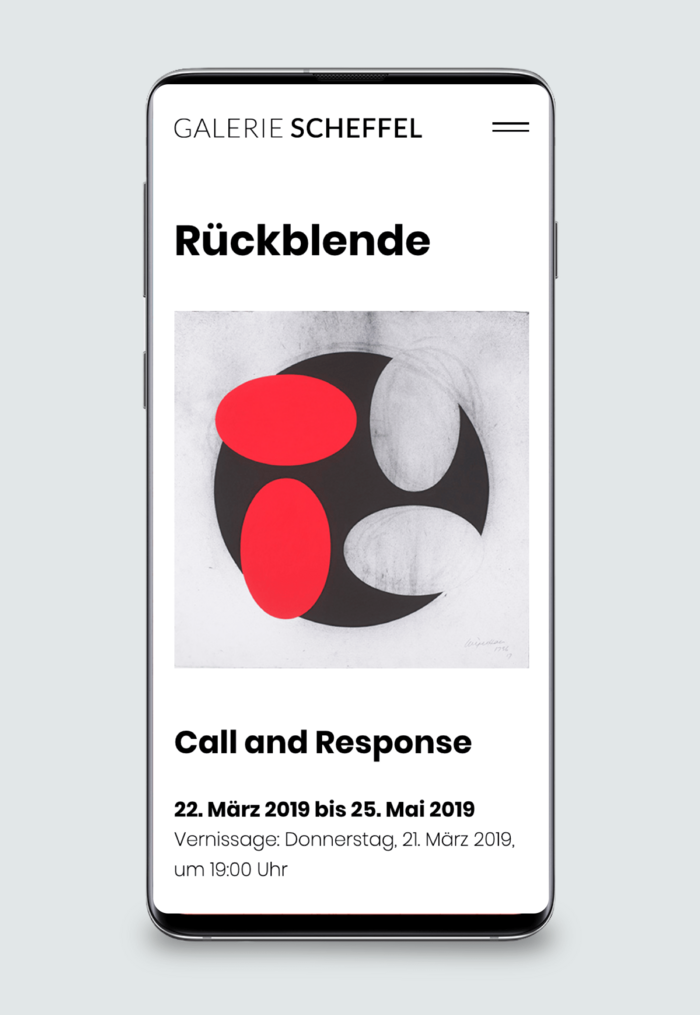 Galerie Scheffel TYPO3-Projekt Website Relaunch: Rückblende Mobile Screenshot