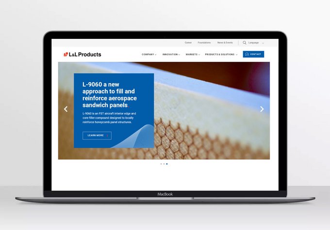 L&L Products USA TYPO3 Website Relaunch: Homepage Headerslider Screen